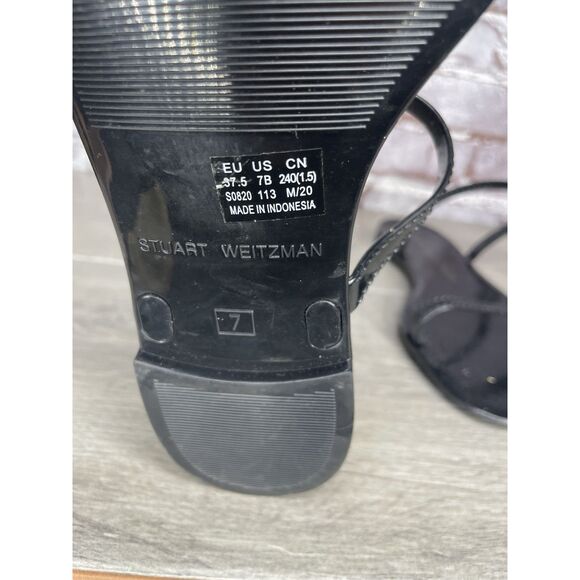 Stuart Weitzman Black Sawyer Jelly Flats Slides Sandals Women’s Sz 7M US/37.5EU - Picture 15 of 16